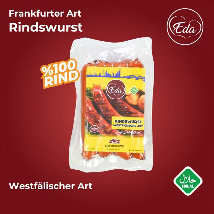 12er-Pack Halal-Rindswürste + GRATIS Ölsprüher