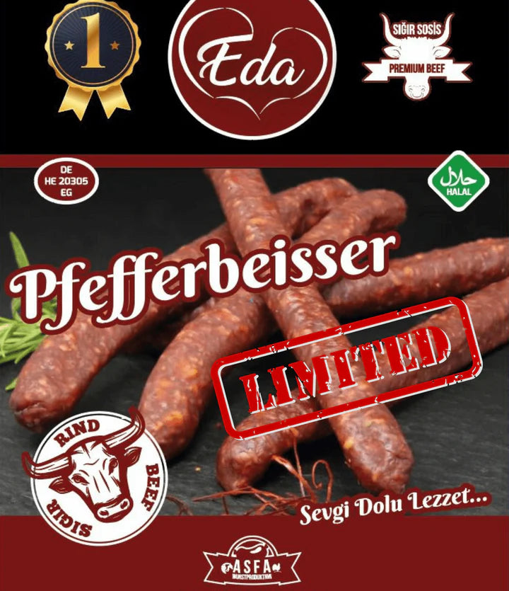 12er-Pack Halal-Rindswürste + GRATIS Ölsprüher